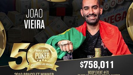 Português João Vieira Bate Joe Cada no Heads-Up do Evento #70 e Conquista Quarta Joia do País na WSOP