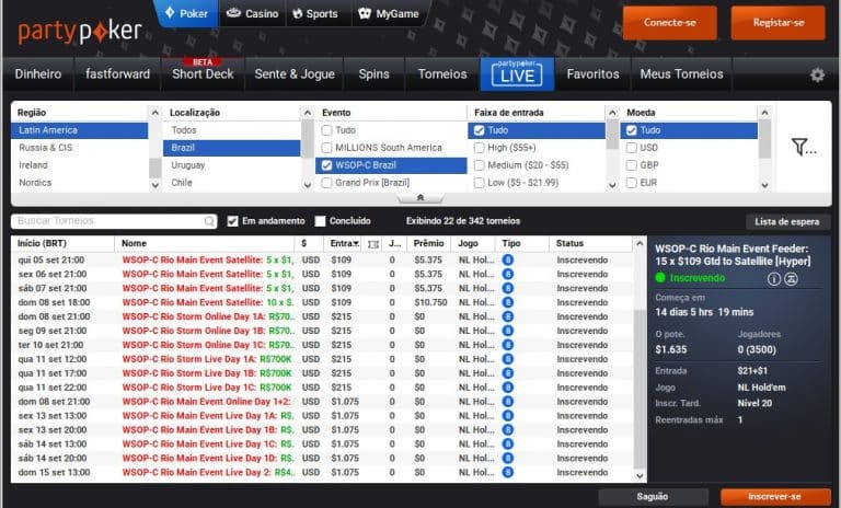 partypoker-lobby-satelites wsop circuit brazil