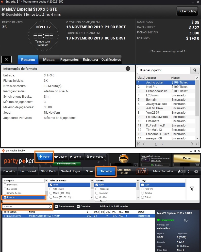 resultado e lobby maisev especial