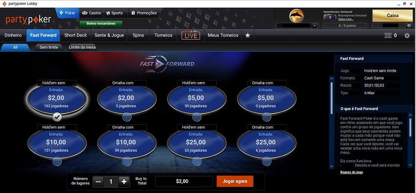 lobby fastforward partypoker