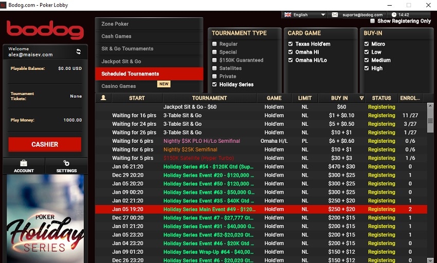 lobby holiday series bodog