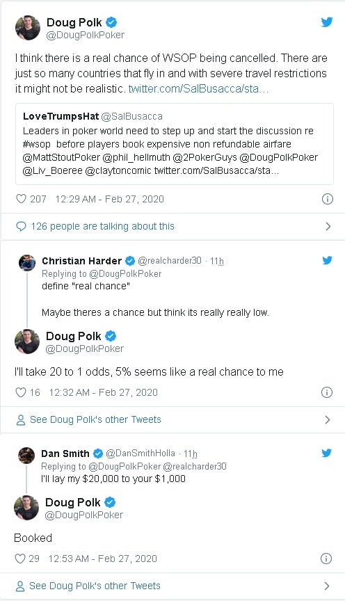 doug polk twitter wsop coronavírus