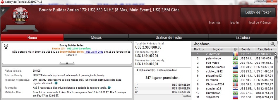 lobby main event bounty builder series peter patrício