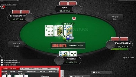 PokerStars adiciona função de side bets às mesas de cash games, saiba mais