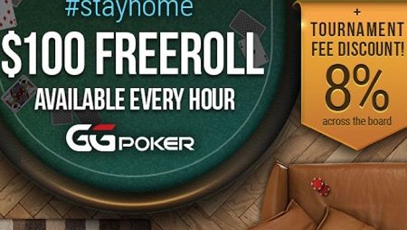 GGPoker oferece freerolls de US$ 100 a cada hora para ajudar na sua quarentena