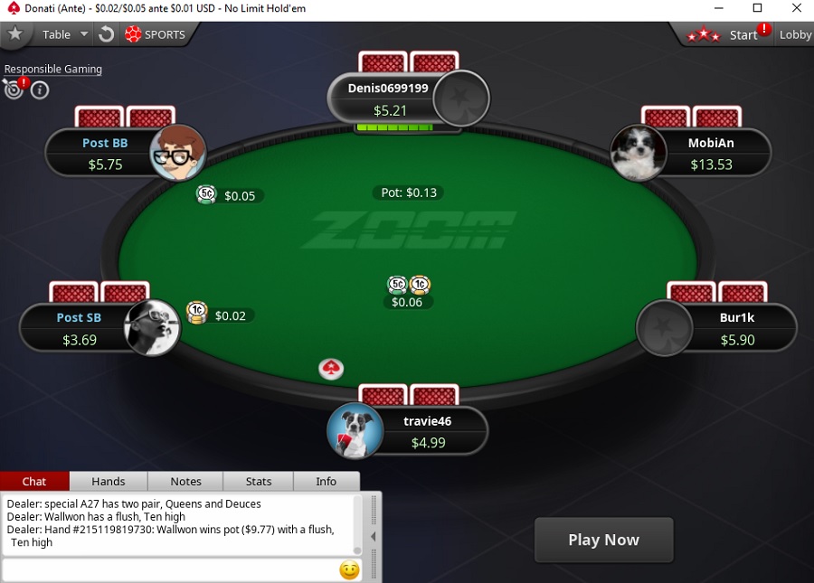 zoom ante pokerstars NL5