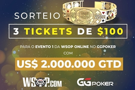 SORTEIO: Veja como concorrer a três tickets para o Evento #1 da WSOP Online