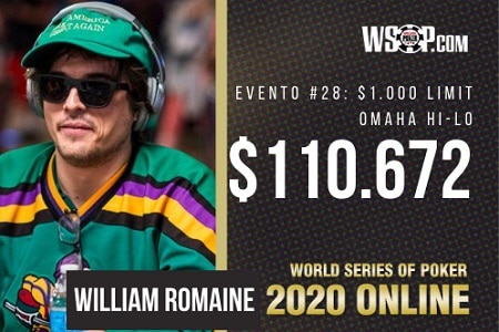Depois de bater na trave, William Romaine retorna a WSOP Online e conquista seu bracelete