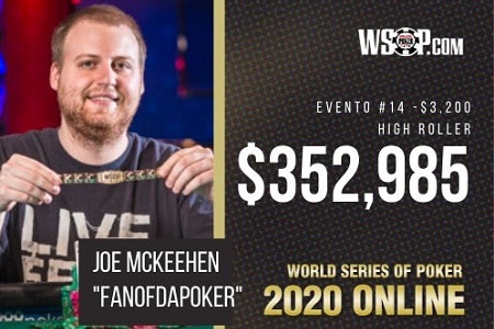 Campeão mundial Joe McKeehen conquista seu terceiro bracelete da WSOP