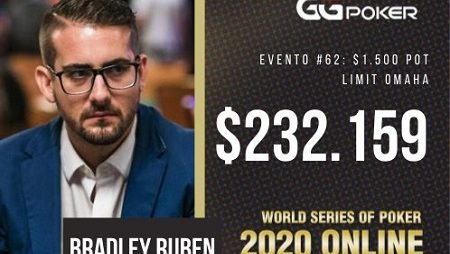 Bradley Ruben é o grande campeão do evento #62: $1.500 Pot Limit Omaha
