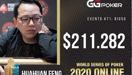 O chinês Huahuan “F7588” Feng bate field gigante e fatura o evento #71: BIG 50 da WSOP Online