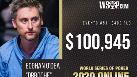 Vinte dois anos depois o irlandês Eoghan O´Dea repete o feito do pai e ganha um bracelete da WSOP
