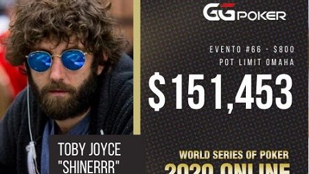O irlandês Toby “shinerrr” Joyce é o grande campeão do evento #66: $800 Pot Limit Omaha