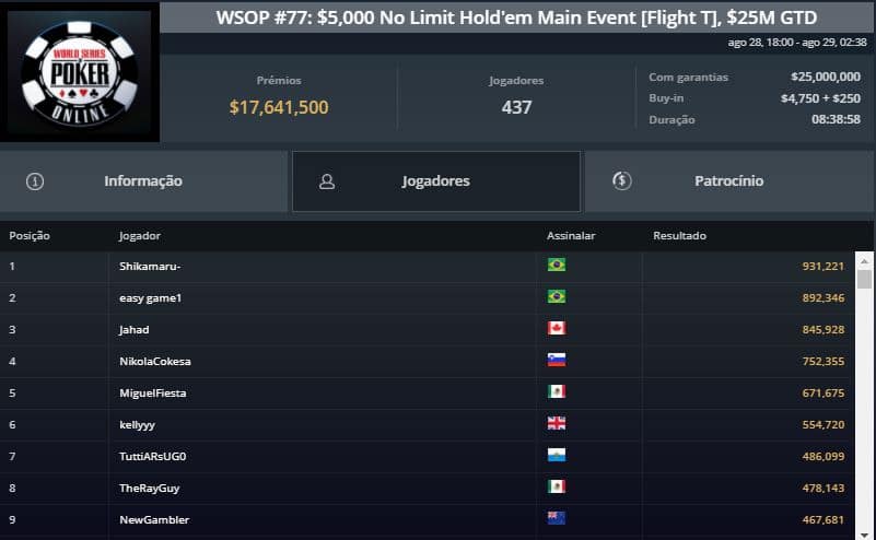 wsop online main event dia 1t
