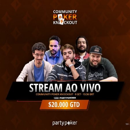 Participe do Community Poker KO nessa quinta-feira com US$ 20 mil em premiação garantida