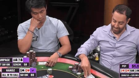 Ethan ‘Rampage’ Yau faz blefe de mais de US$ 600.000 em cash game de US$ 1 milhão no Hustler Casino Live