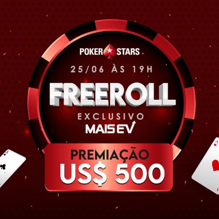 MaisEV Freeroll no PokerStars terá premiação de US$ 500 no domingo