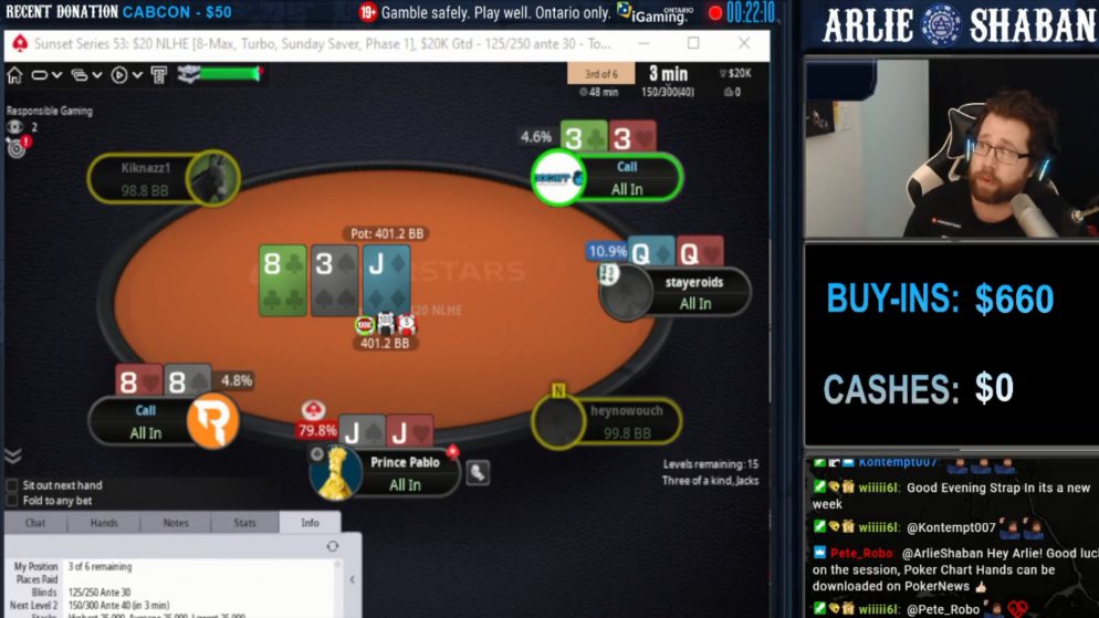 Top set contra duas trincas deixa Arlie Shaban sem pote gigante no  Sunset Series