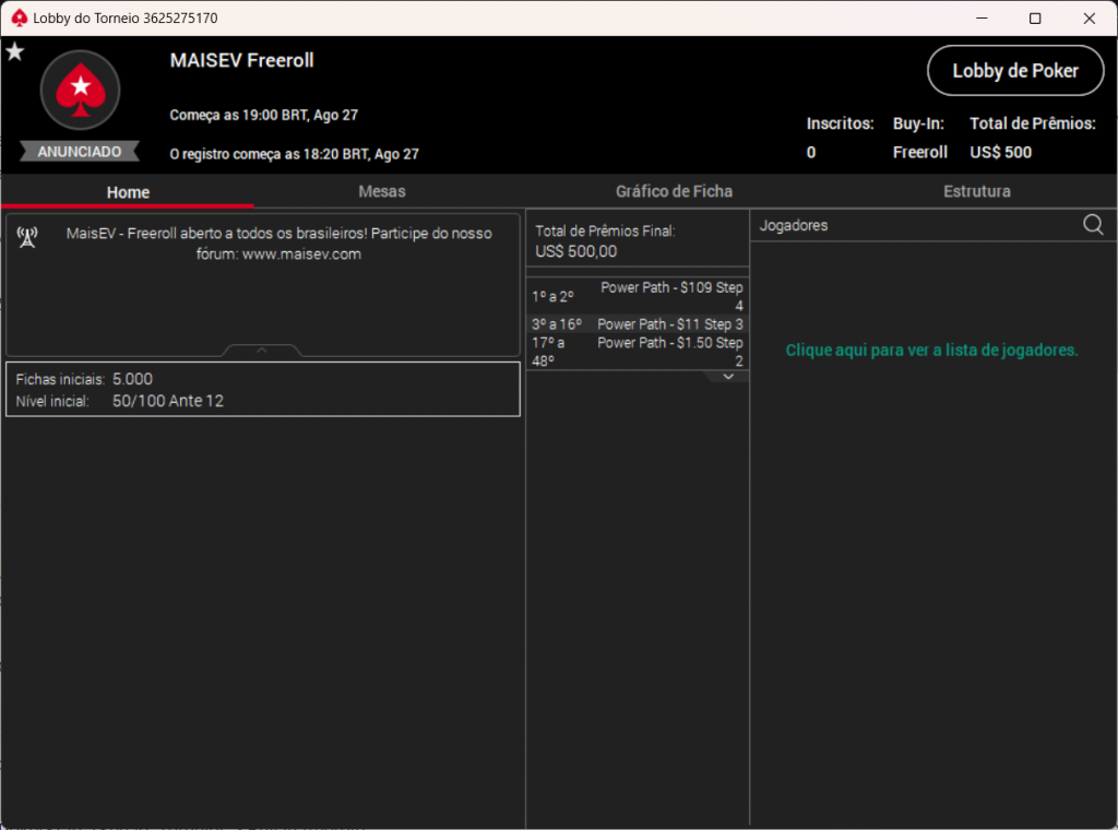lobby freeroll pokerstars