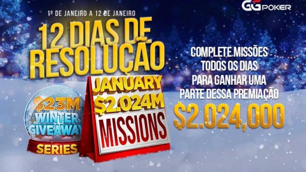 Promo Ano de Resoluções do GGPoker distribui US$ 2.024.000 em prêmios através de fáceis missões