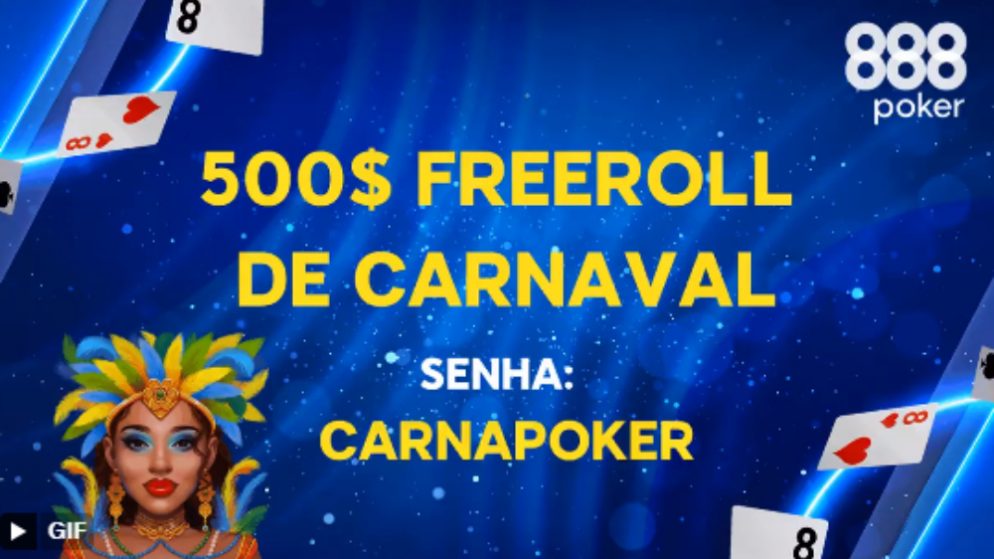 888poker comemora carnaval com US$ 500 grátis em freeroll nesta sexta
