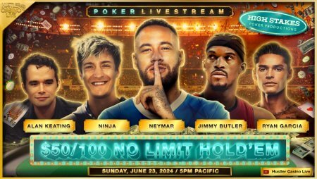 Neymar vai participar do cash game milionário do Hustler Casino Live