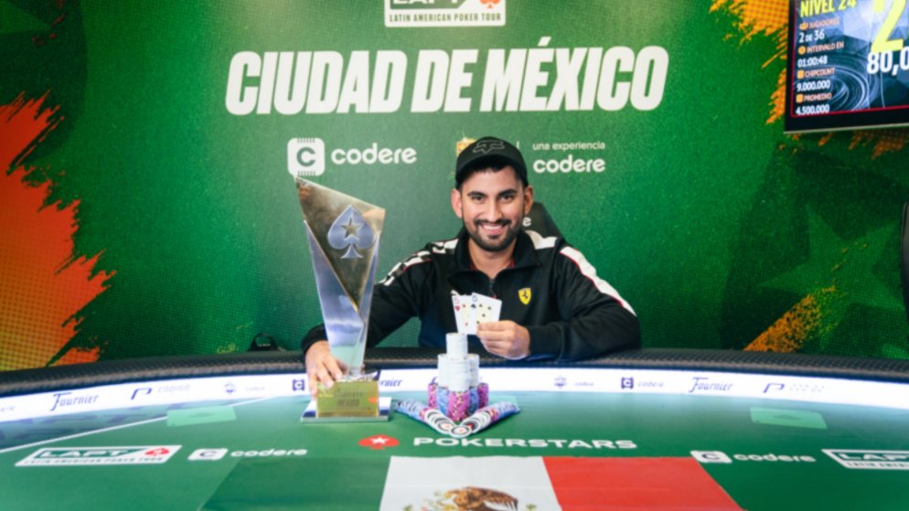 Josué Aguirre é campeão do Super High Roller do LAPT México