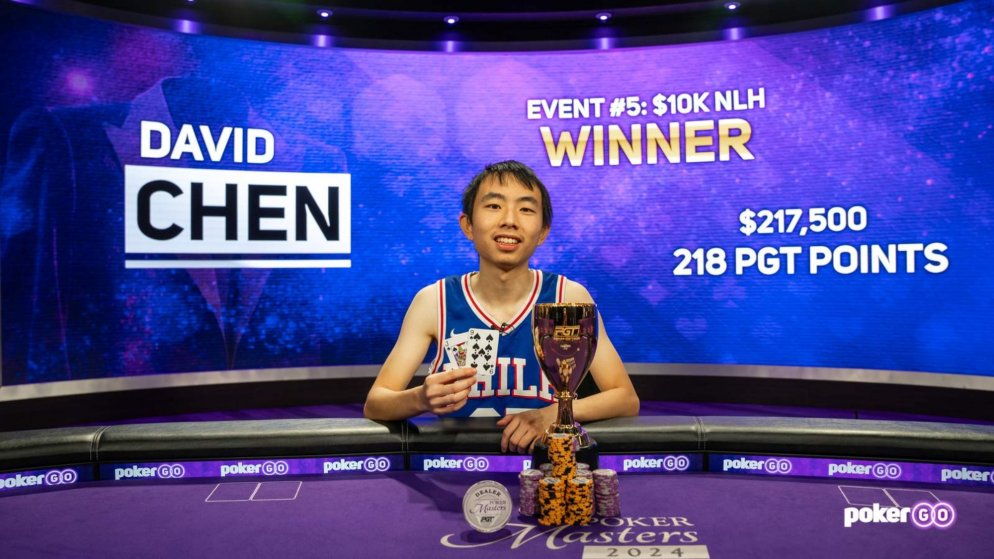 David Chen vence o Evento #5 do Poker Masters e se torna o mais jovem campeão do PGT