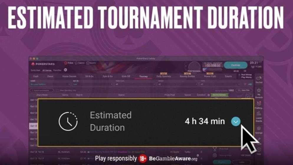 PokerStars lança recurso para prever duração de torneios