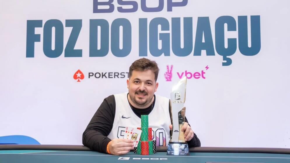 Gabriel Medeiros é campeão do R$ 10K 1-Day High Roller do BSOP Foz