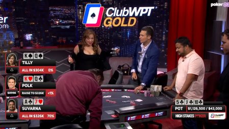 Doug Polk, Jennifer Tilly e Santosh Suvarna disputam pote de US$ 1,1 milhão no High Stakes Poker