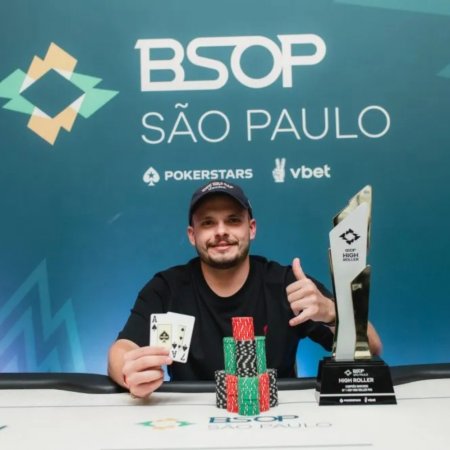 De um blind e all-ins no escuro ao título: André Silveira é campeão do R$ 10K High Roller PKO do BSOP São Paulo
