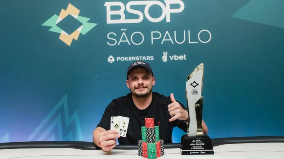 De um blind e all-ins no escuro ao título: André Silveira é campeão do R$ 10K High Roller PKO do BSOP São Paulo
