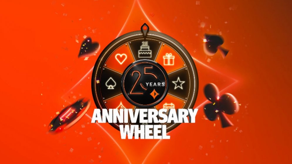PartyPoker celebra 25 anos com roleta de prêmios distribui até US$2.500 em dinheiro