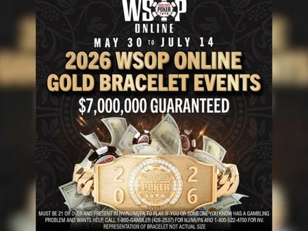 WSOP Online 2026 terá 30 braceletes e será disputada junto à série de Las Vegas