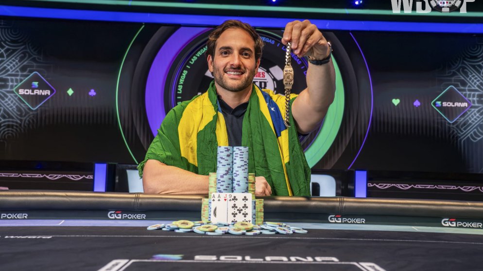João Simão conquista quarto bracelete e prêmio milionário na WSOP