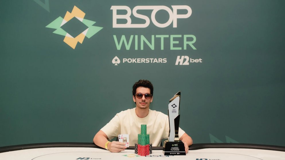 Murilo Fidélis vai de 1 BB ao título do R$ 15K 2-Day High Roller do BSOP Winter